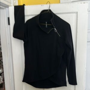 Athleta Black Jacket with Asymmetrical Zipper